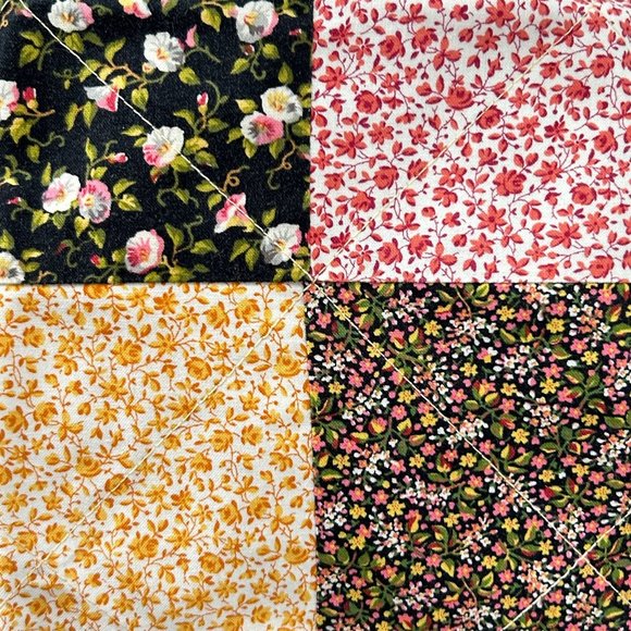 Lot 2 Handmade Patchwork Quilt Throw Pillow Cover Morning Glory & Ditsy Floral - Picture 13 of 16